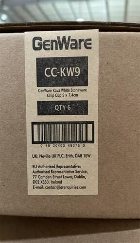 GenWare Kava White Stoneware Chip Cup 9 x 7.4cm (Pack of 6) - CC-KW9 - 8