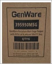GenWare Porcelain Matt Sage Teapot with St/St Lid & Infuser 50cl/ 17.6oz (Pack of 6) - 395950MSG - 10