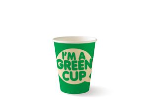 BioPak 8oz Single Wall Aqueous Lined "I'M A Green Cup" (Pack of 1,000) - ABC-8-GC-UK - 1