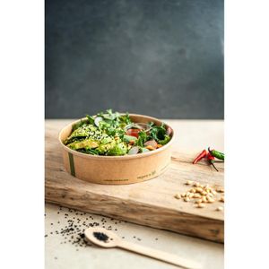 Vegware 185-Series Bon Appetit Kraft Food Bowls 26oz (300 Pack) - JK376 - 3