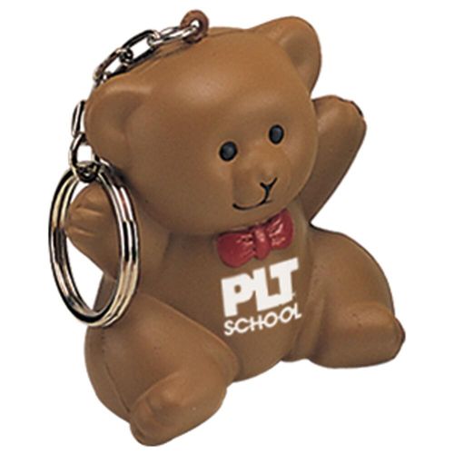 Custom Branded Stress Teddy Bear Keyring - S0270 - 1