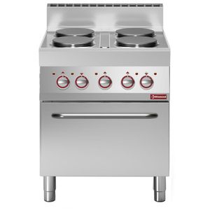 Diamond E65/4PFV7-230V/3-N 4 Rounded Hobs Freestanding Electric Range Cooker on Electric Oven, 14.36kW - E65-4PFV7-230V-3-N - 1