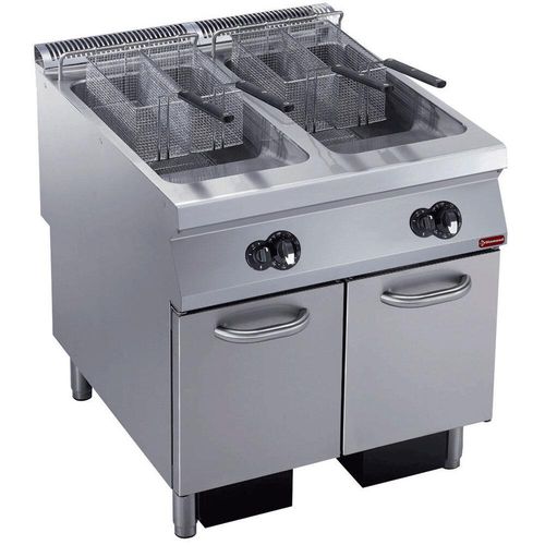 Diamond G22/F46A8-S Double Basket Freestanding Gas Fryer on Neutral Closed Cupboard - G22-F46A8-S - 2
