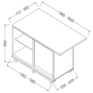 Diamond LC90DX/5 Neutral Bar Counter Units_Cashier Section (Right) - LC90DX-5 - 1
