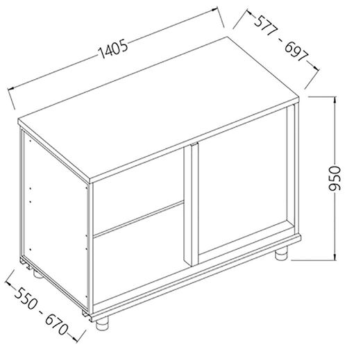 Diamond LN90DX/5 Back Cabinet Angular Right Neutral - Case - LN90DX-5 - 2