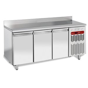 Diamond TG3B/HA-R2 3 Door Stainless Steel Freezer Counter with Splashback, 405 Litres - TG3B-HA-R2 - 1