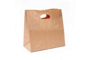 SOS Paper Bag Kraft D-Handle Recyclable Compostable Twin Pack - 2 x Cases of 500 - E60126 - 1