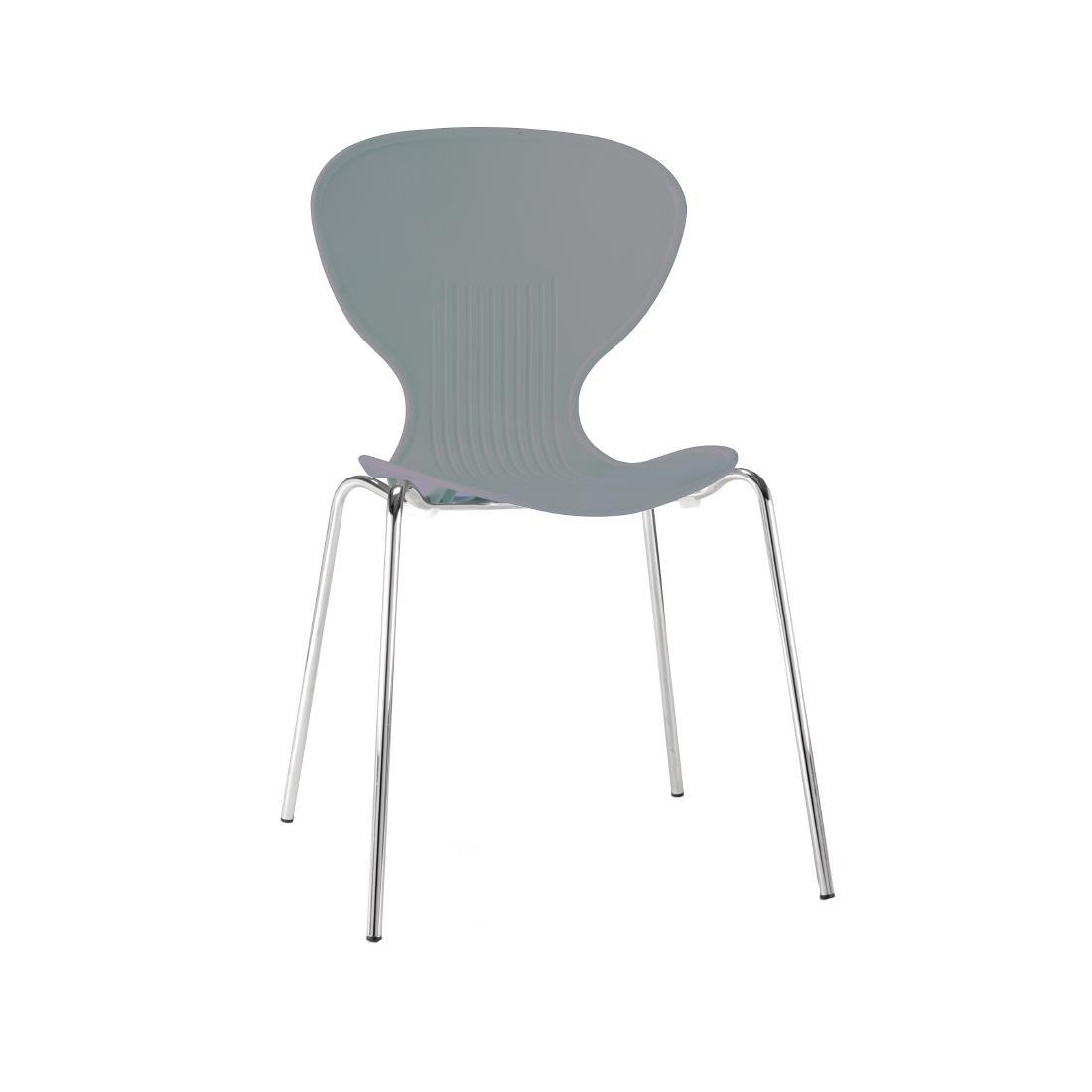 Bolero Grey Stacking Plastic Side Chairs - Case of 4 - GP506 - 1