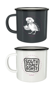 48 x white + 43 x Grey, custom printed South Coast Roast Enamel Mugs - 1