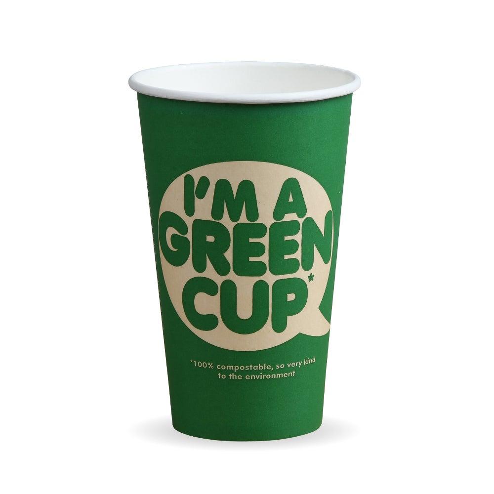 16oz Single Wall "I'm A Green Cup" Hot BioCups (Case of 1,000) - 1162 - 1