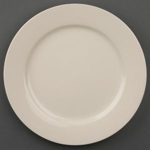 Olympia Ivory Wide Rimmed Plates 230mm (Pack of 12) - U120  - 1