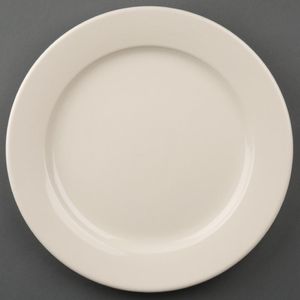 Olympia Ivory Wide Rimmed Plates 250mm (Pack of 12) - U121  - 1