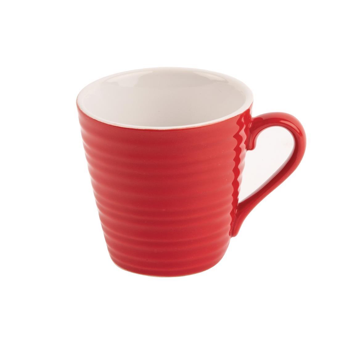 Olympia Café Aroma Mugs Red 340ml (Pack of 6) - DH632  - 1