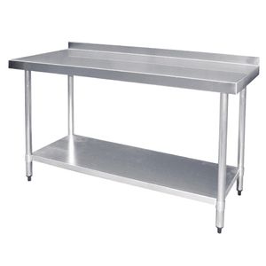 Vogue Stainless Steel Prep Table with Upstand 1800mm - T383  - 1