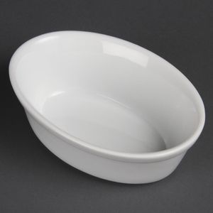 Olympia Whiteware Oval Pie Bowls 161mm (Pack of 6) - DK807  - 1