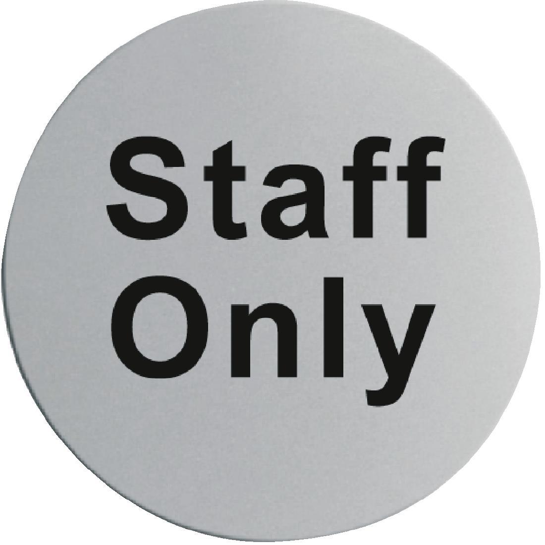 Stainless Steel Door Sign - Staff Only - U060  - 1