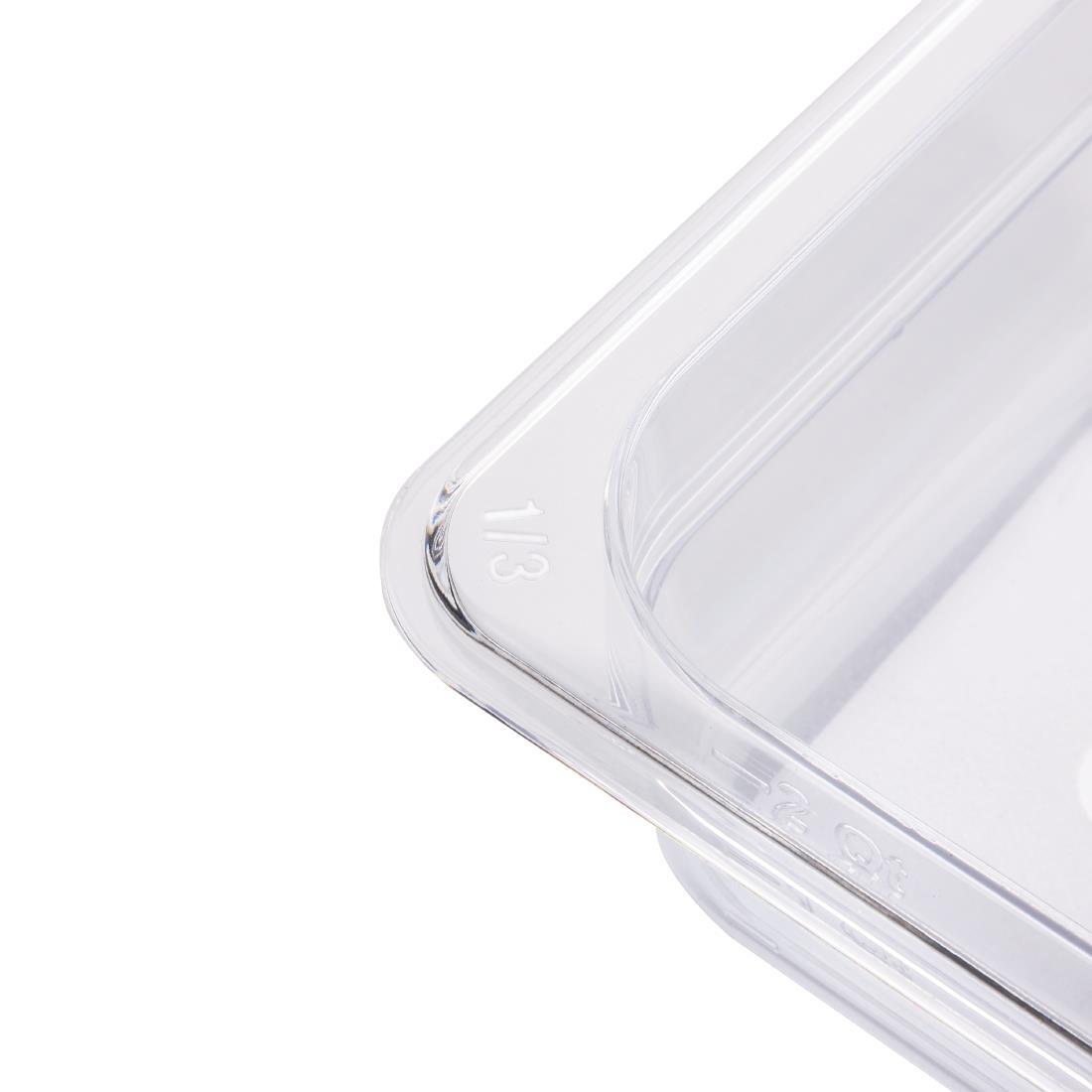 Vogue Polycarbonate 1/3 Gastronorm Container 65mm Clear - U232  - 4