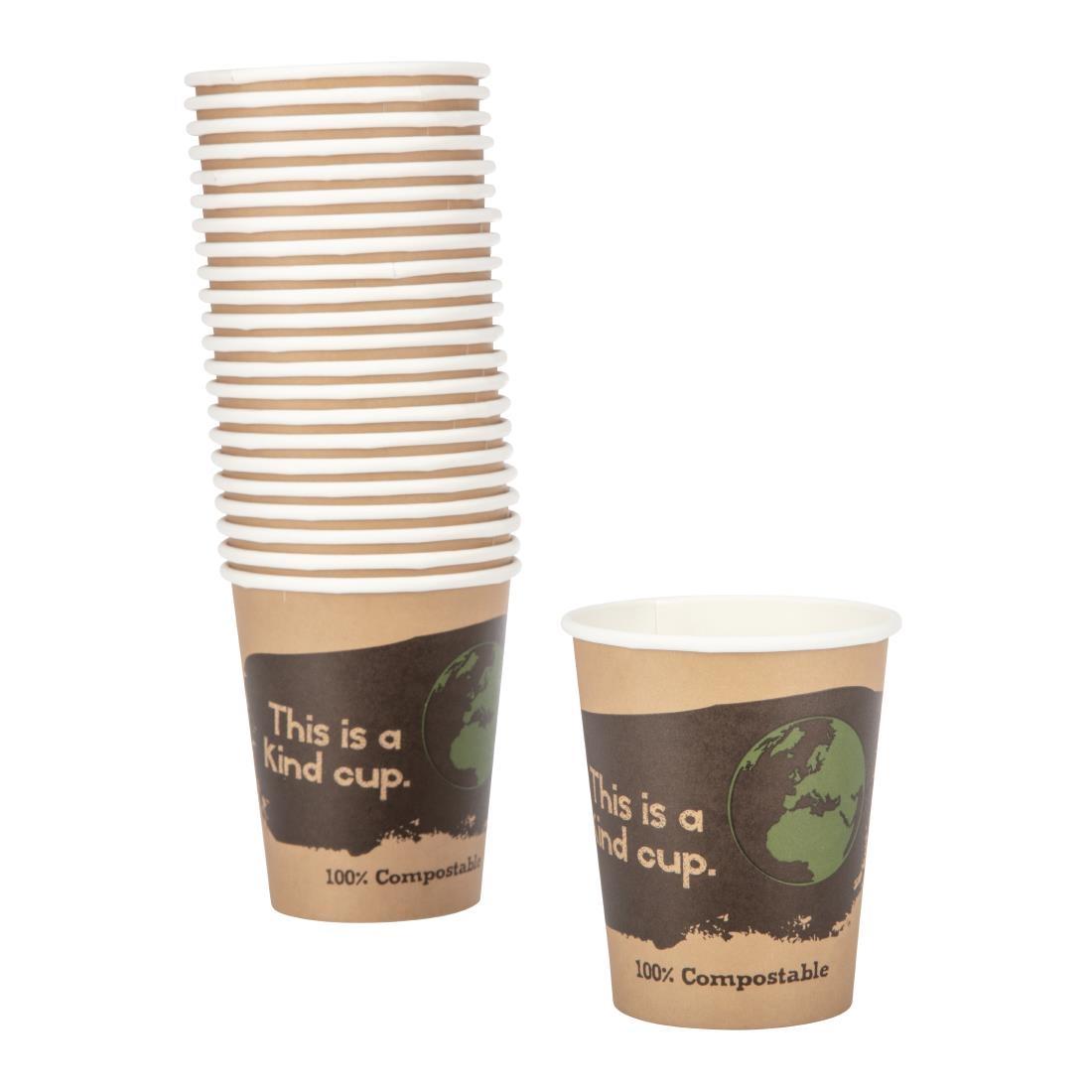 Fiesta Compostable Coffee Cups Single Wall 225ml / 8oz (Pack of 50) - DS057  - 4