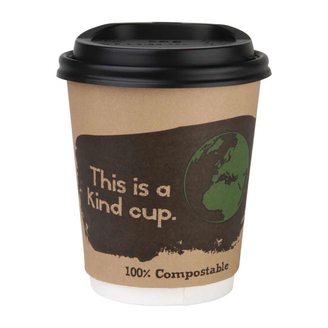 Fiesta Compostable Coffee Cup Lids 225ml / 8oz (Pack of 50) - DS054  - 3