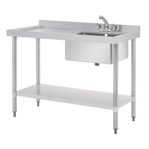 Vogue Stainless Steel Sink Right Hand Drainer 1200x600mm - U904  - 1