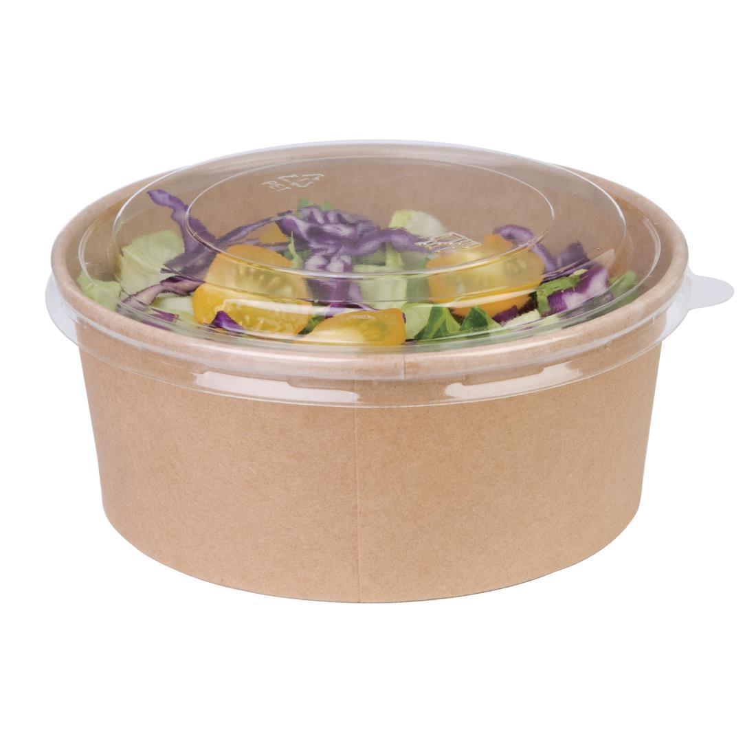 Fiesta Compostable Round Kraft Salad Bowls 750ml / 26oz (Pack of 300) - FB197  - 4