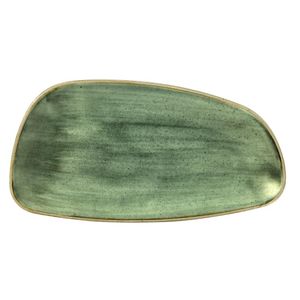 Churchill Stonecast Samphire Green Oval Chefs Plate 300mm (Pack of 12) - FD847  - 1