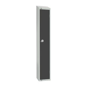 Elite Single Door Camlock Locker Graphite Grey with Sloping Top - GR677-CS  - 1