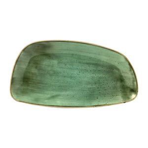 Churchill Stonecast Oval Plates Samphire Green 349x171mm (Pack of 6) - FD848  - 1