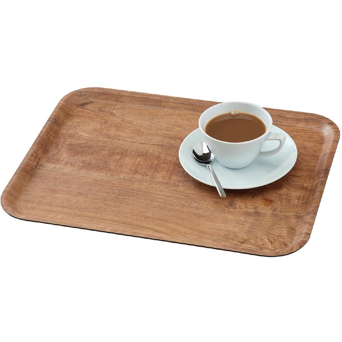 Cambro Madeira Laminate Canteen Tray Brown Olive 430mm - DR584  - 3
