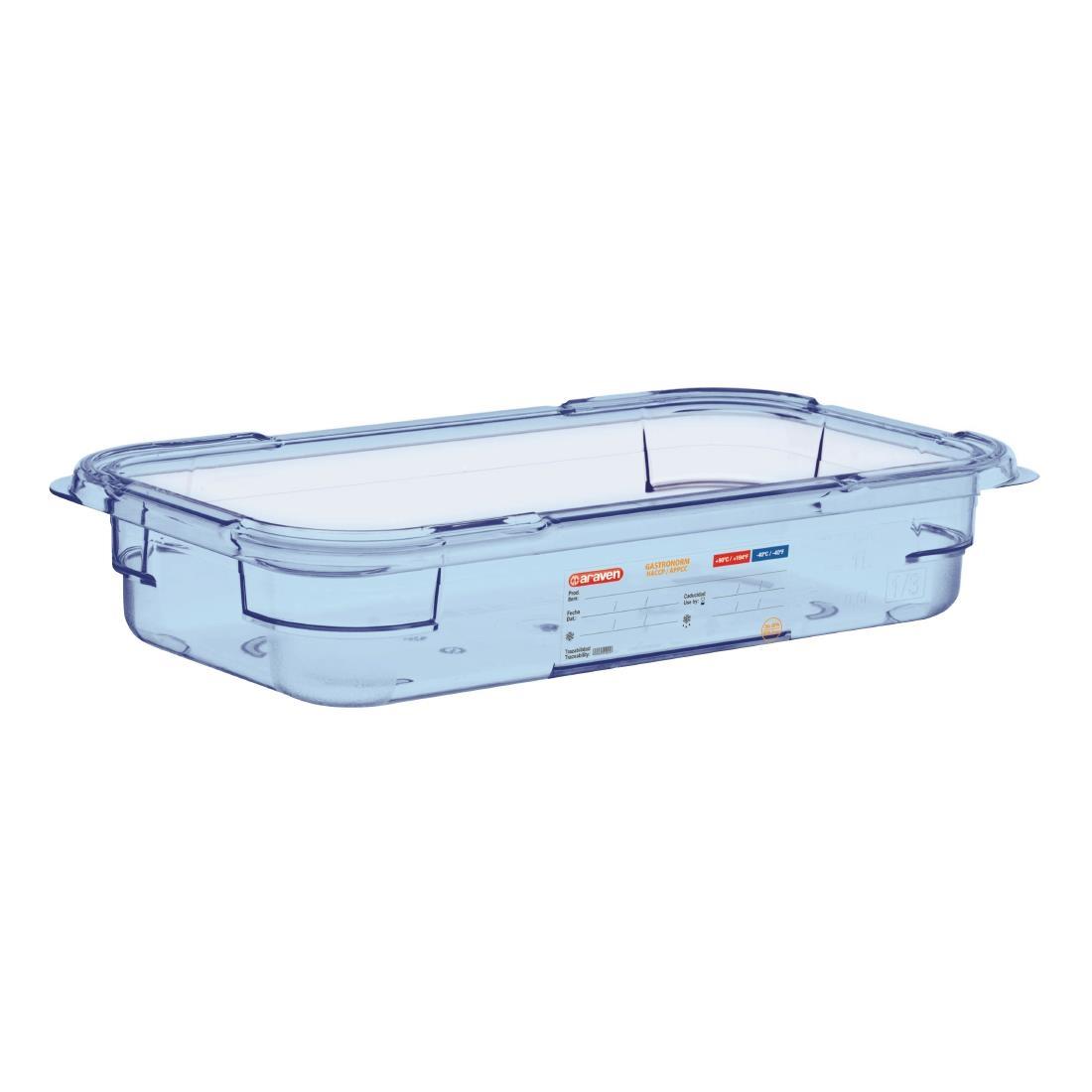 Araven ABS Food Storage Container Blue GN 1/3 65mm - GP578  - 1