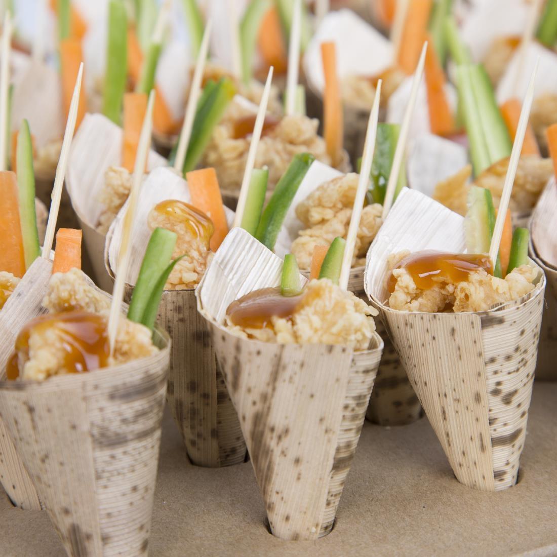 Fiesta Compostable Bamboo Canape Cones 35mm (Pack of 200) - DK385  - 6