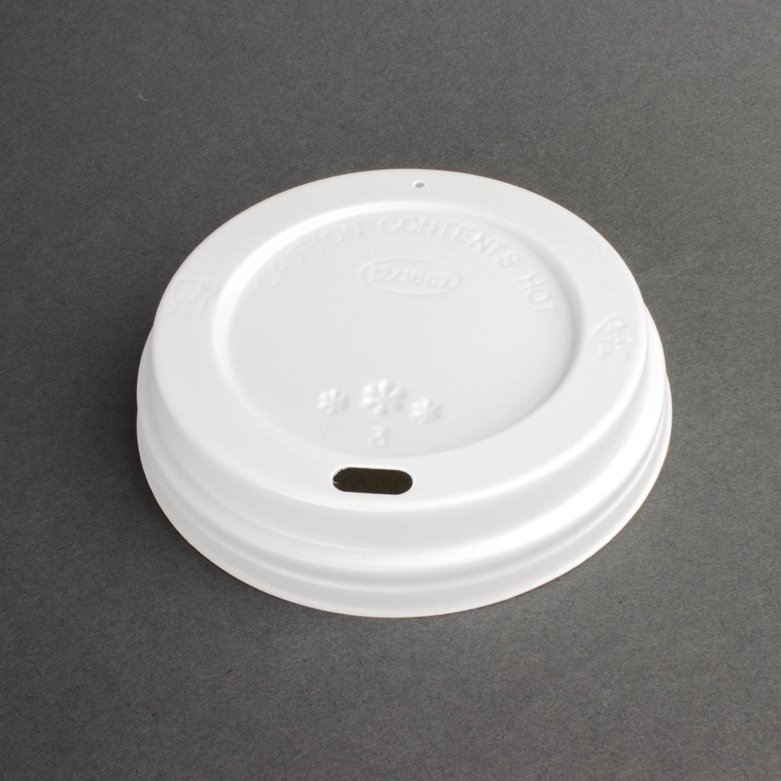 Fiesta Recyclable Coffee Cup Lids White 340ml / 12oz and 455ml / 16oz (Pack of 1000) - CE257  - 2