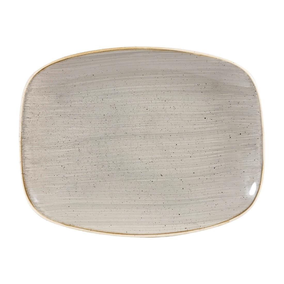 Churchill Stonecast Rectangular Plates Peppercorn Grey 202 x 261mm - DW332  - 1