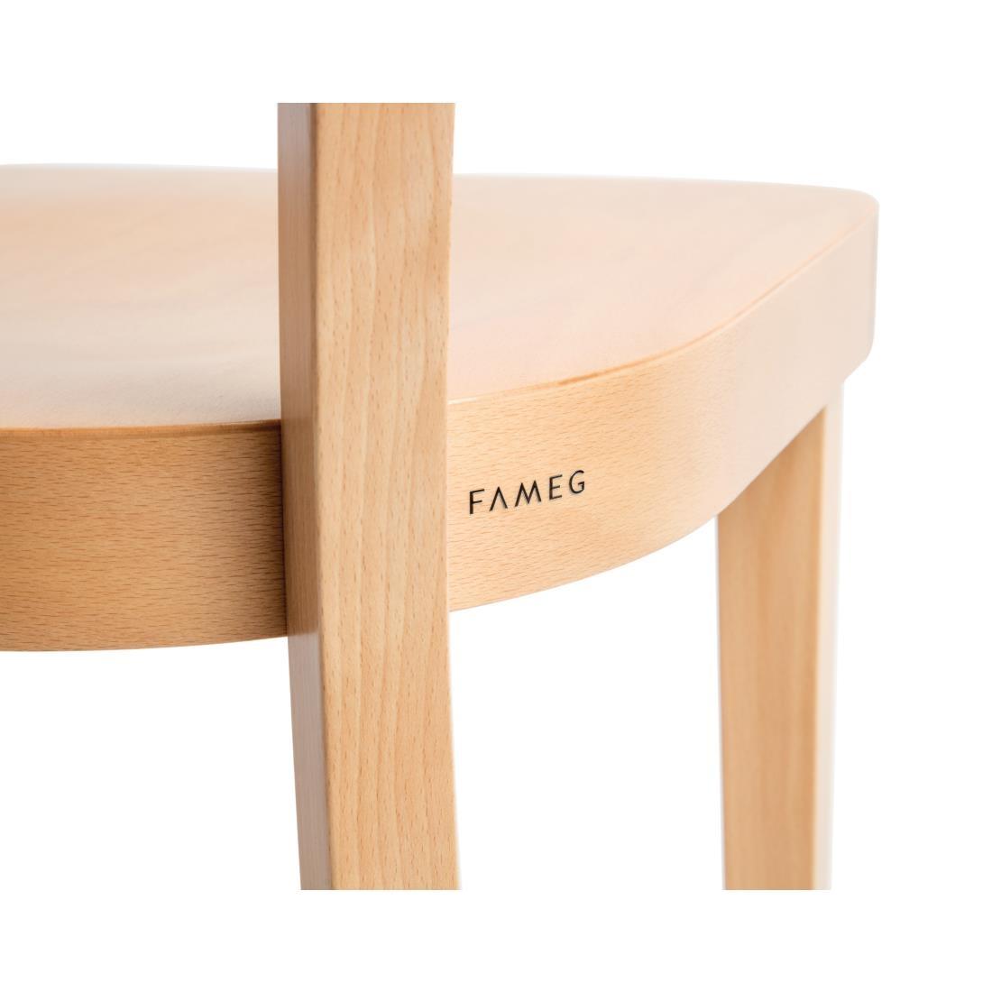 Fameg Plain Side Chairs Natural Beech (Pack of 2) - DC356  - 6