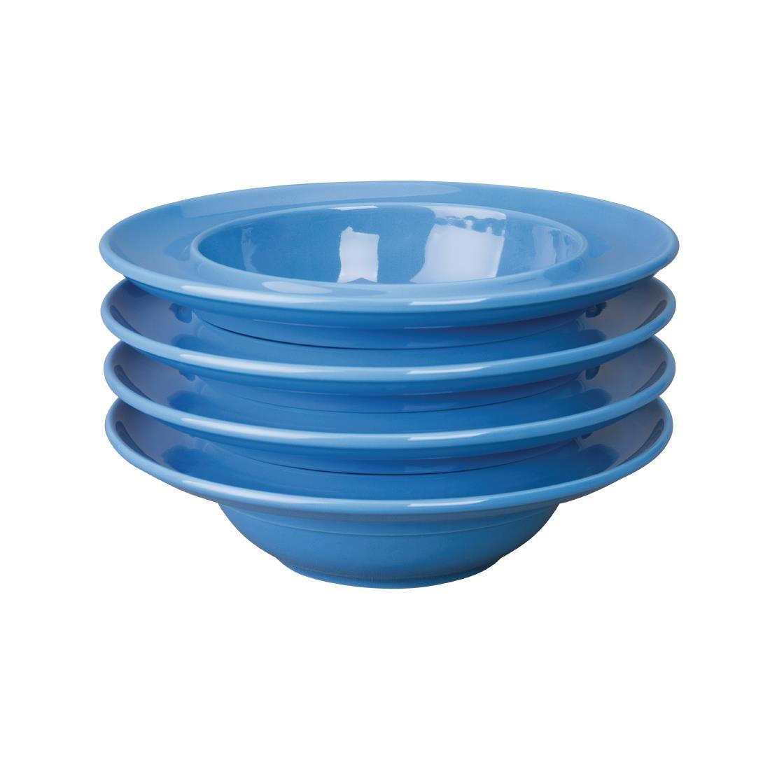 Olympia Heritage Raised Rim Bowl Blue 205mm (Pack of 4) - DW142  - 4