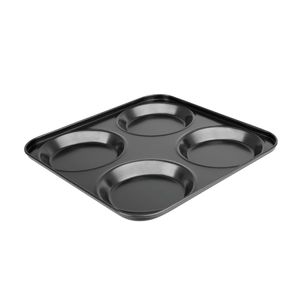 Vogue Carbon Steel Non-Stick Yorkshire Pudding Tray 4 Cup - GD012  - 1