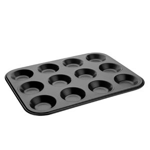 Vogue Carbon Steel Non-Stick Mini Muffin Tray 12 Cup - GD013  - 1