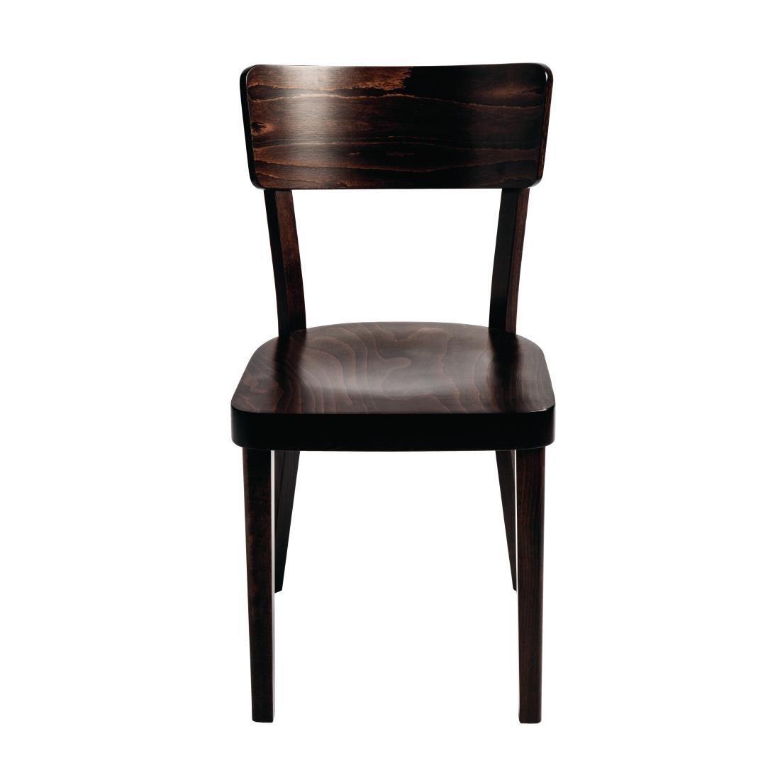 Fameg Plain Side Chairs Walnut Finish (Pack of 2) - DC355  - 3