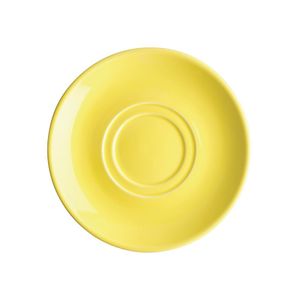 Olympia Heritage Double Well Saucers Yellow 163mm (Pack of 6) - DW151  - 1