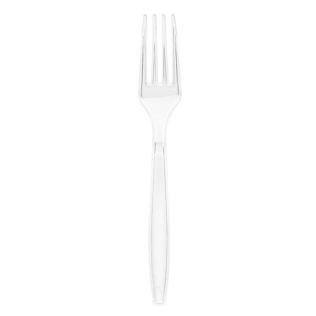 Fiesta Heavy-Duty Disposable Plastic Forks Clear (Pack of 100) - CP888  - 2