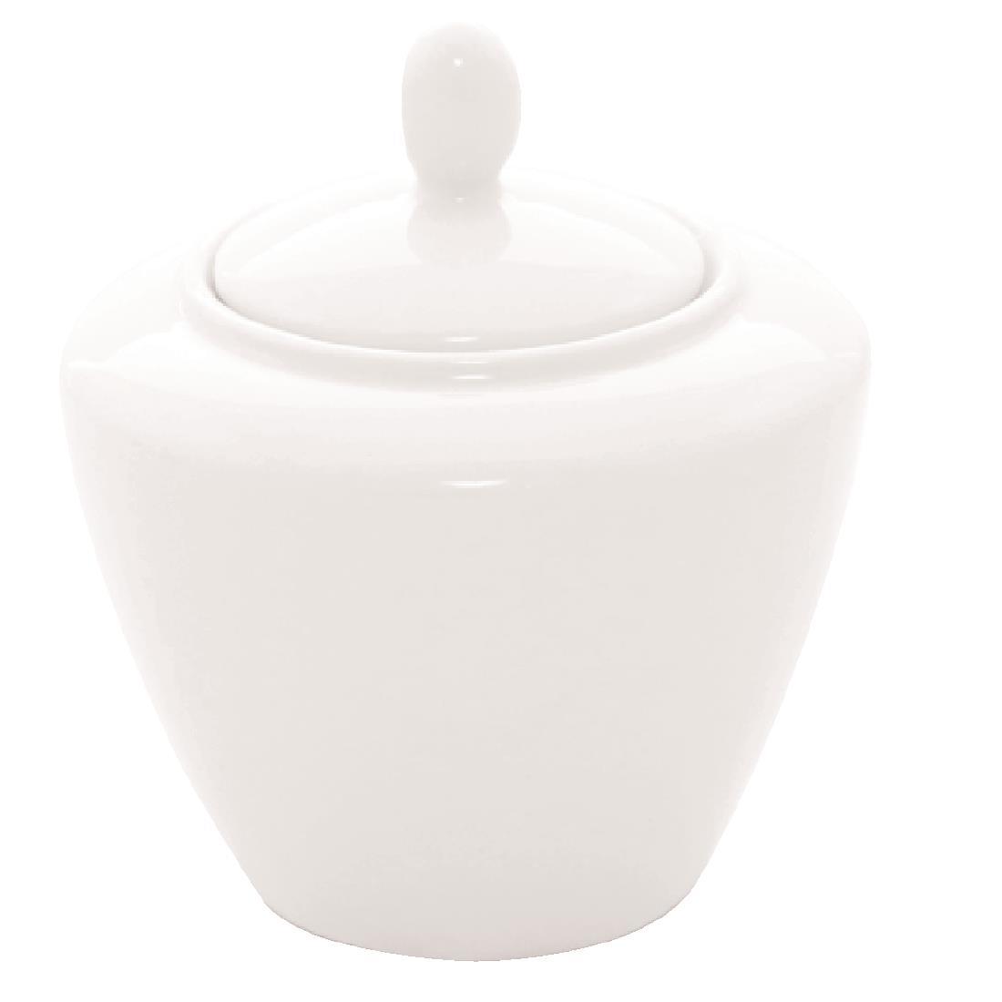 Steelite Simplicity White Covered Sugar Bowls (Pack of 6) - V9493  - 1