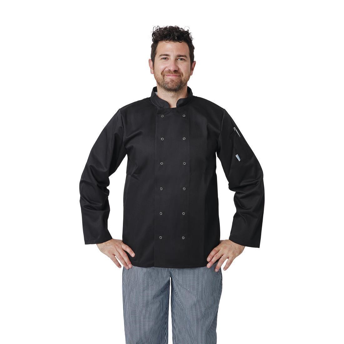 Whites Vegas Unisex Chefs Jacket Long Sleeve Black L - A438-L  - 5