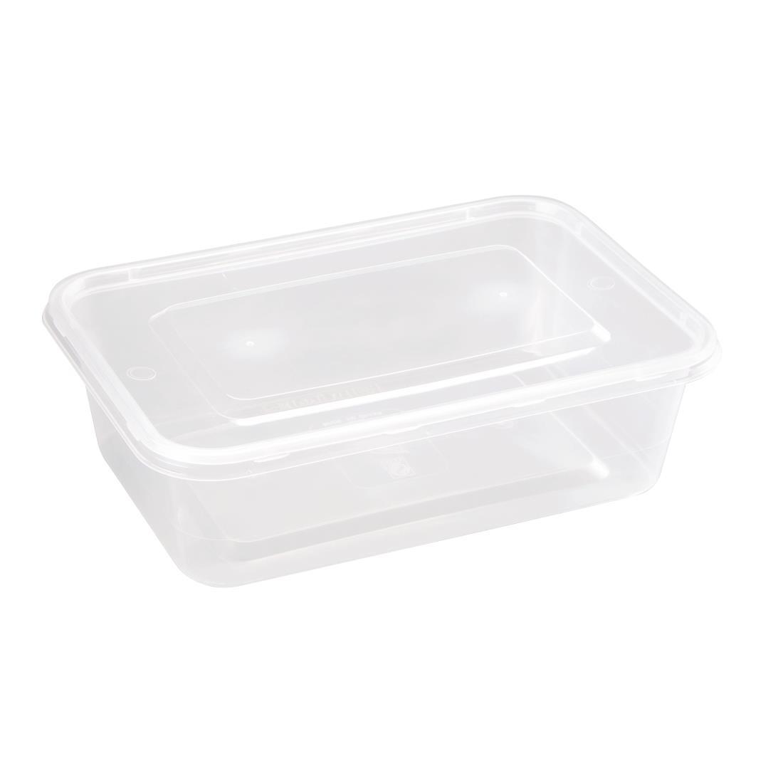 Fiesta Recyclable Plastic Microwavable Containers with Lid Medium 650ml (Pack of 250) - DM182  - 2