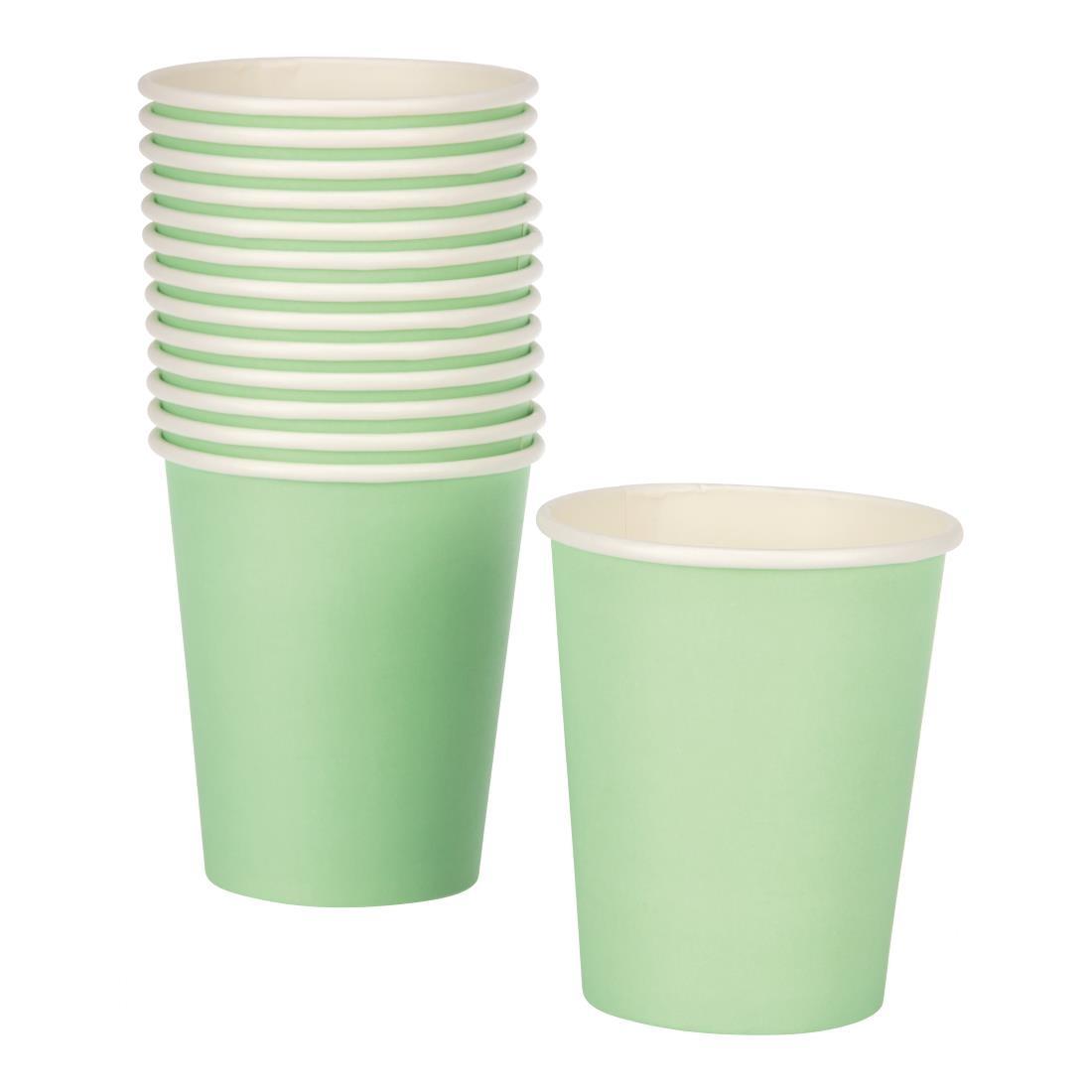 Fiesta Recyclable Coffee Cups Single Wall Turquoise 225ml / 8oz (Pack of 50) - GP400  - 4
