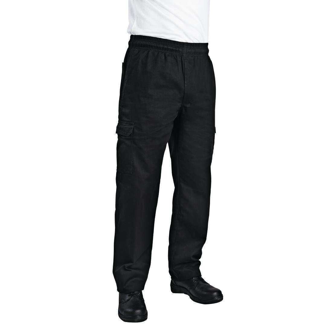 Chef Works Unisex Slim Fit Cargo Chefs Trousers Black S - B222-S  - 1