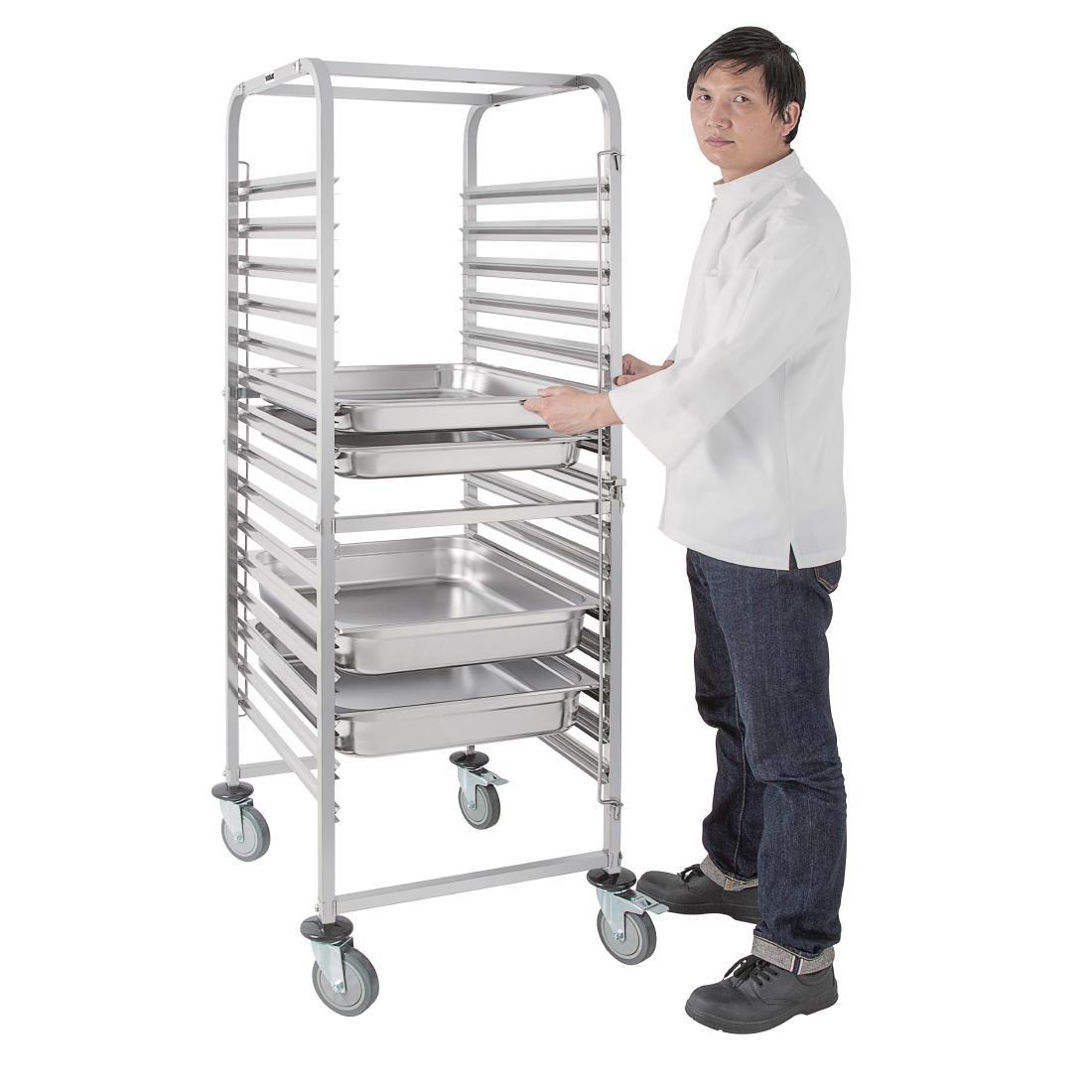 Vogue Gastronorm Racking Trolley 15 Level - GG499  - 3