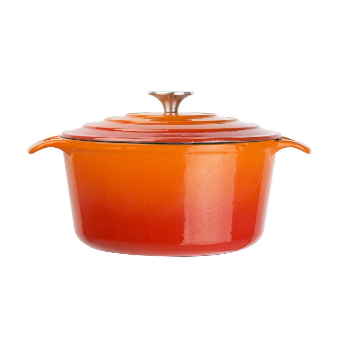 Vogue Orange Round Casserole Dish 4Ltr - GH303  - 2