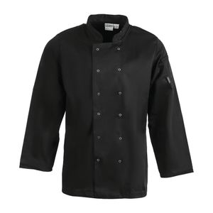 Whites Vegas Unisex Chefs Jacket Long Sleeve Black XS - A438-XS  - 1