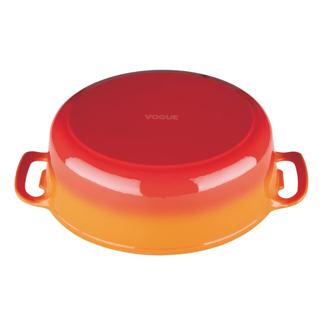 Vogue Orange Oval Casserole Dish 6Ltr - GH312  - 7