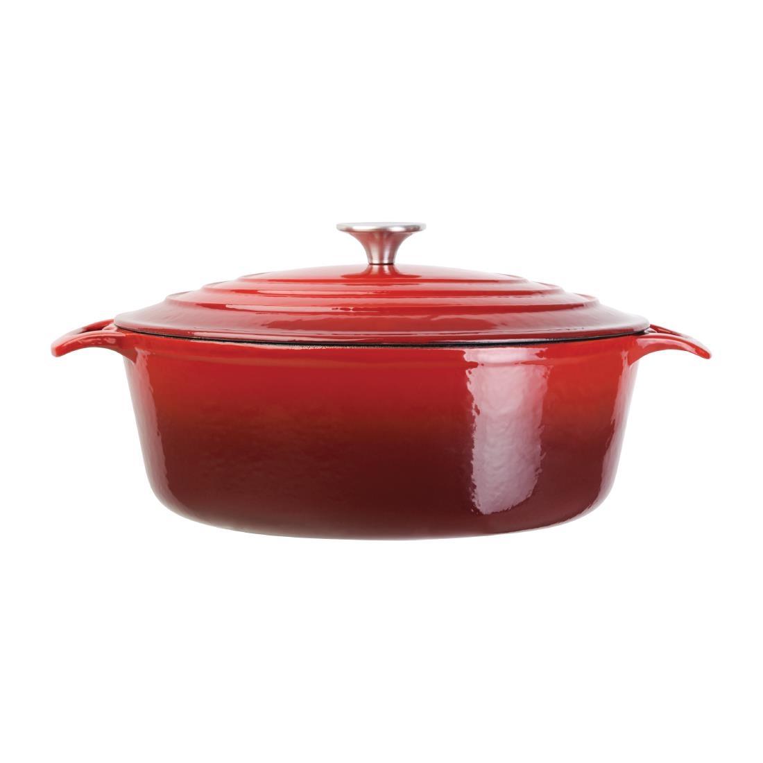 Vogue Red Oval Casserole Dish 6Ltr - GH314  - 2
